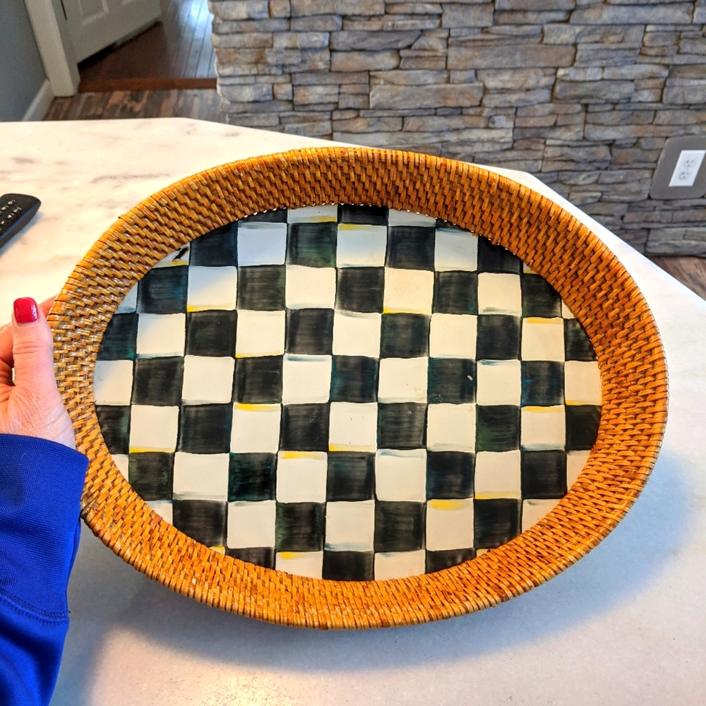 Mackenzie-Childs large rattan serving tray